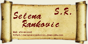 Selena Ranković vizit kartica